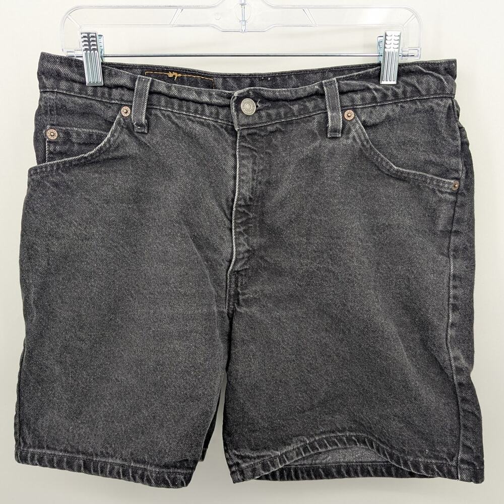 Levi's 967 Shorts Vintage Orange Tab 13 Black Denim Relaxed Fit Mom Jean 32W